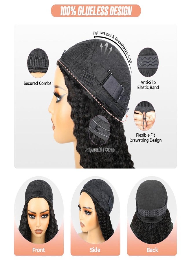 Domiso Afro Kinky Curly 3 In 1 Half Wig Seamless Kinky Curly Flip Over Beginner Friendly Human Hair Natural Hairline Glueless Invisible Hairline Drawstring Band Clip in Wig 22 Inch - Image 2